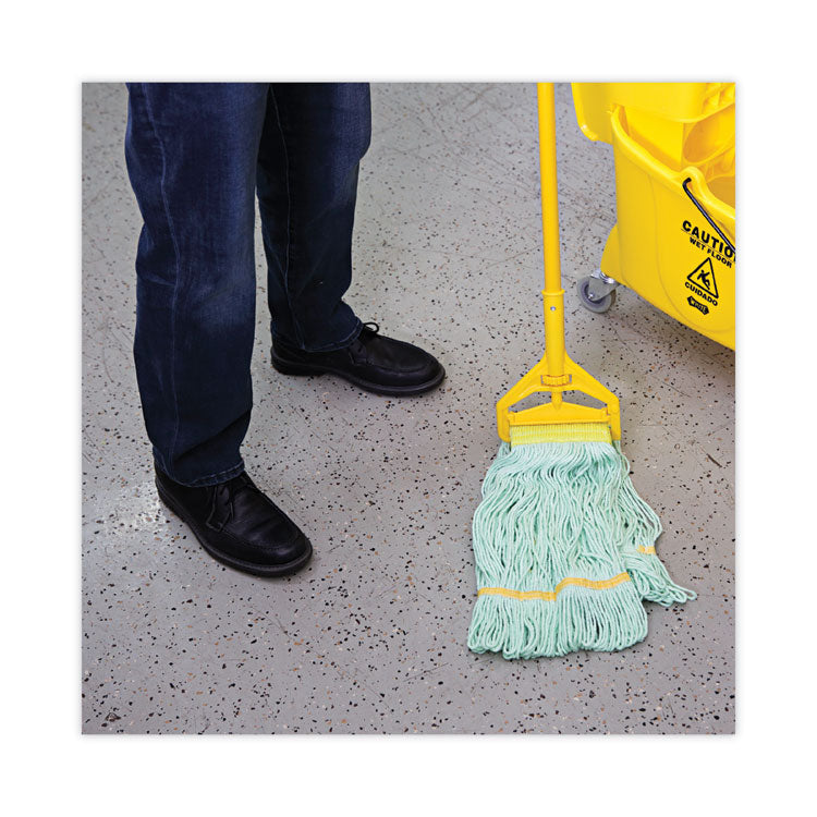 Boardwalk® EcoMop Looped-End Mop Head, Recycled Fibers, Medium Size, Green (BWK1200MEA)