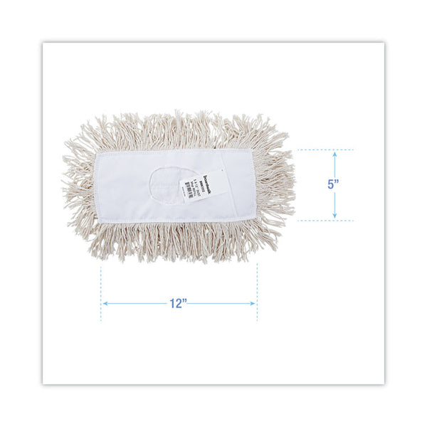 Boardwalk® Mop Head, Dust, Cotton, 12 x 5, White (BWK1312) Each