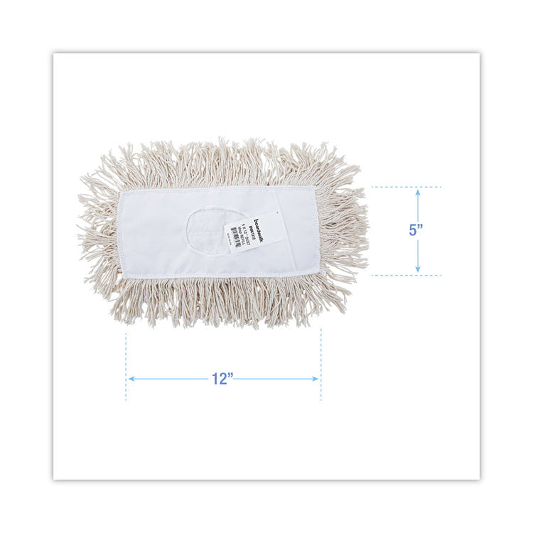 Boardwalk® Mop Head, Dust, Cotton, 12 x 5, White (BWK1312)