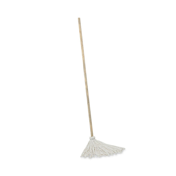 Boardwalk® Handle/Deck Mops, #12 White Rayon Head, 48" Natural Wood Handle, 6/Pack (BWK112R)