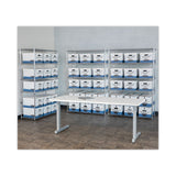 Bankers Box® HANG'N'STOR Medium-Duty Storage Boxes, Letter/Legal Files, 13" x 16" x 10.5", White/Blue, 4/Carton (FEL00785) Carton of 4