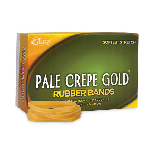 Alliance® Pale Crepe Gold Rubber Bands, Size 64, 0.04" Gauge, Golden Crepe, 1 lb Box, 490/Box (ALL20645) Each