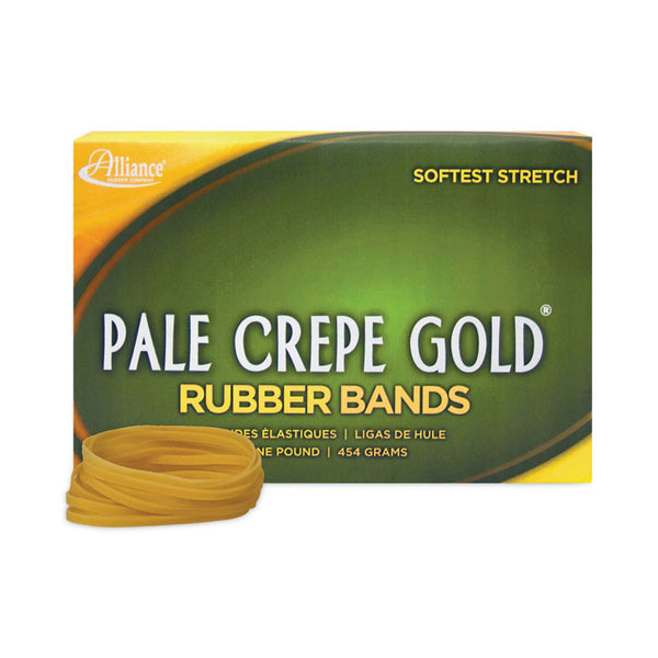 Alliance® Pale Crepe Gold Rubber Bands, Size 32, 0.04" Gauge, Golden Crepe, 1 lb Box, 1,100/Box (ALL20325) Each