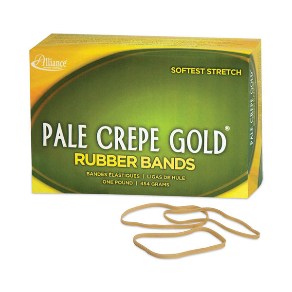 Alliance® Pale Crepe Gold Rubber Bands, Size 33, 0.04" Gauge, Golden Crepe, 1 lb Box, 970/Box (ALL20335) Box of 970