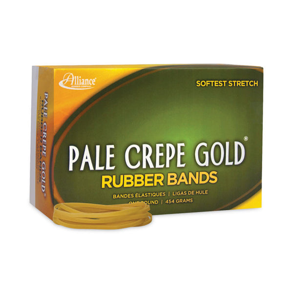 Alliance® Pale Crepe Gold Rubber Bands, Size 33, 0.04" Gauge, Golden Crepe, 1 lb Box, 970/Box (ALL20335) Box of 970