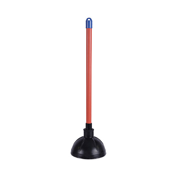 Boardwalk® Toilet Plunger, 18" Plastic Handle, 5.63" dia, Red/Black (BWK09201EA)