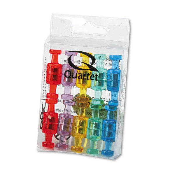 Quartet Magnetic "Push Pins", 3/4" dia, Assorted Colors, 20/Pack (QRTMPPC)