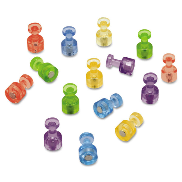 Quartet Magnetic "Push Pins", 3/4" dia, Assorted Colors, 20/Pack (QRTMPPC)