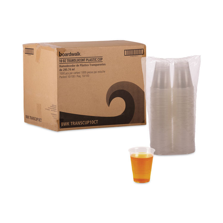 Boardwalk® Translucent Plastic Cold Cups, 10 oz, Polypropylene, 100 Cups/Sleeve, 10 Sleeves/Carton (BWKTRANSCUP10CT)