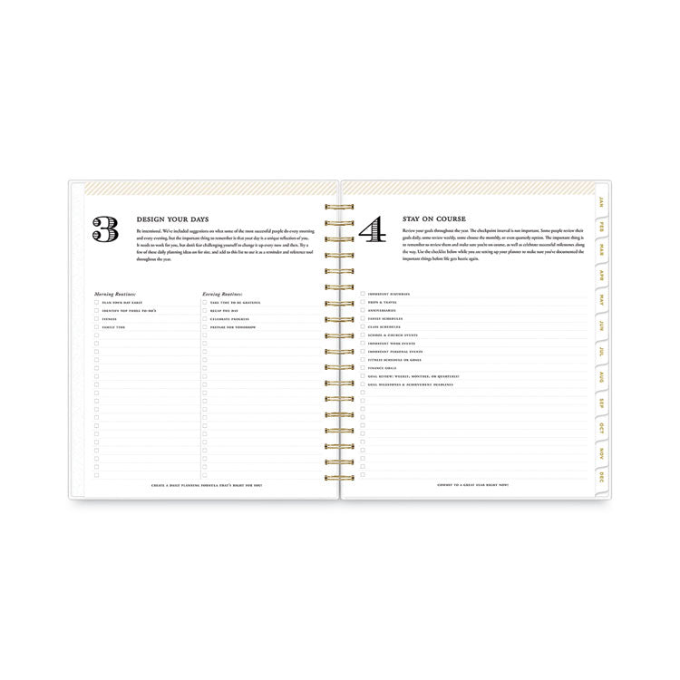 Day Designer Daily/Monthly Frosted Planner, Rugby Stripe Artwork, 10 x 8, Black/White Cover, 12-Month (July-June): 2024-2025 (BLS137885) Each