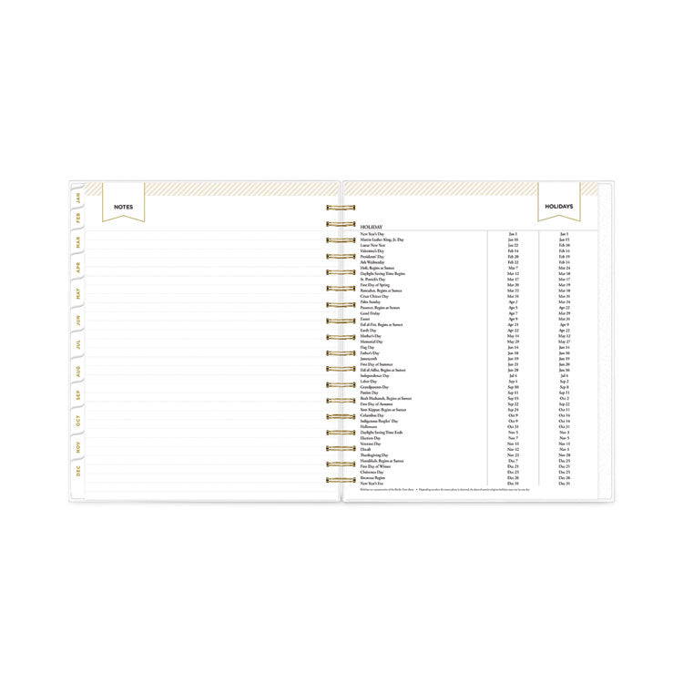 Day Designer Daily/Monthly Frosted Planner, Rugby Stripe Artwork, 10 x 8, Black/White Cover, 12-Month (July-June): 2024-2025 (BLS137885) Each