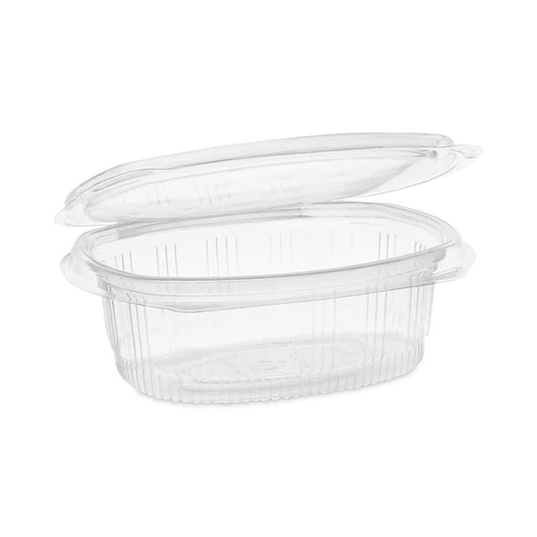 Pactiv Evergreen EarthChoice Recycled PET Hinged Container, 16 oz, 4.92 x 5.87 x 2.48, Clear, Plastic, 200/Carton (PCT0CA910160000) Case of 200