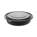 Pactiv Evergreen EarthChoice MealMaster Container with Lid, 48 oz, 10.13" Diameter x 2.13"h, 1-Compartment, Black/Clear, Plastic, 150/Carton (PCT0CN80948CSTC) Case of 150