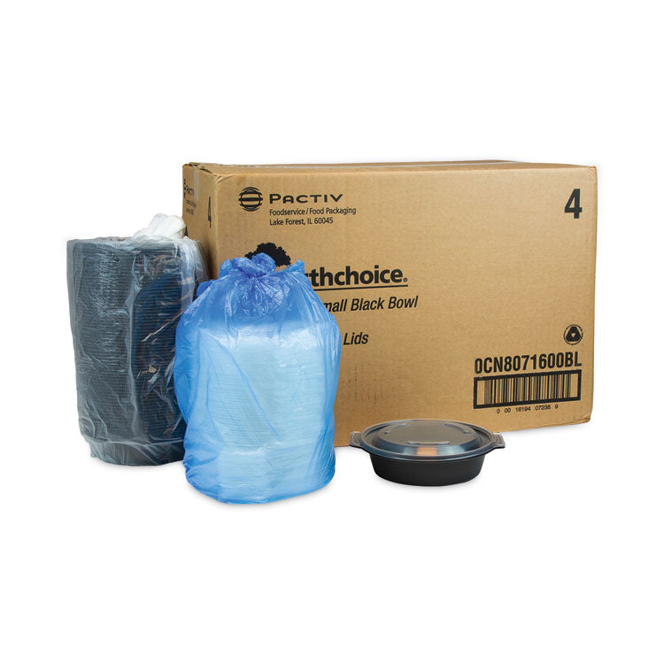 Pactiv Evergreen EarthChoice MealMaster Container with Lid, 16 oz, 7 x 7 x 1.8, Black/Clear, Plastic, 252/Carton (PCT0CN8071600BL) Case of 252