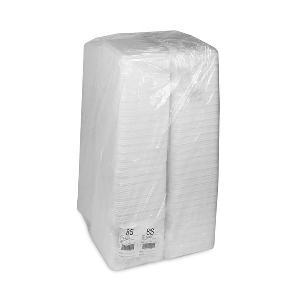 Pactiv Evergreen Supermarket Tray, #8S, 10 x 8 x 0.65, White, Foam, 500/Carton (PCT0TF108S00000) Case of 500