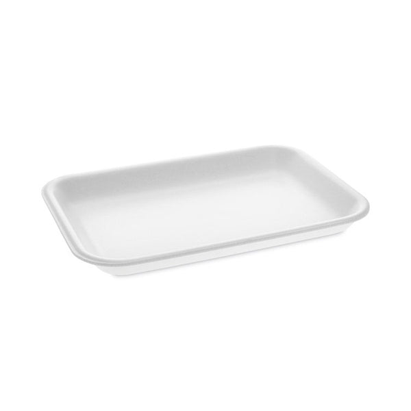 Pactiv Evergreen Supermarket Tray, #2, 8.2 x 5.7 x 0.91, White, Foam ,500/Carton (PCT0TF100200000) Case of 500