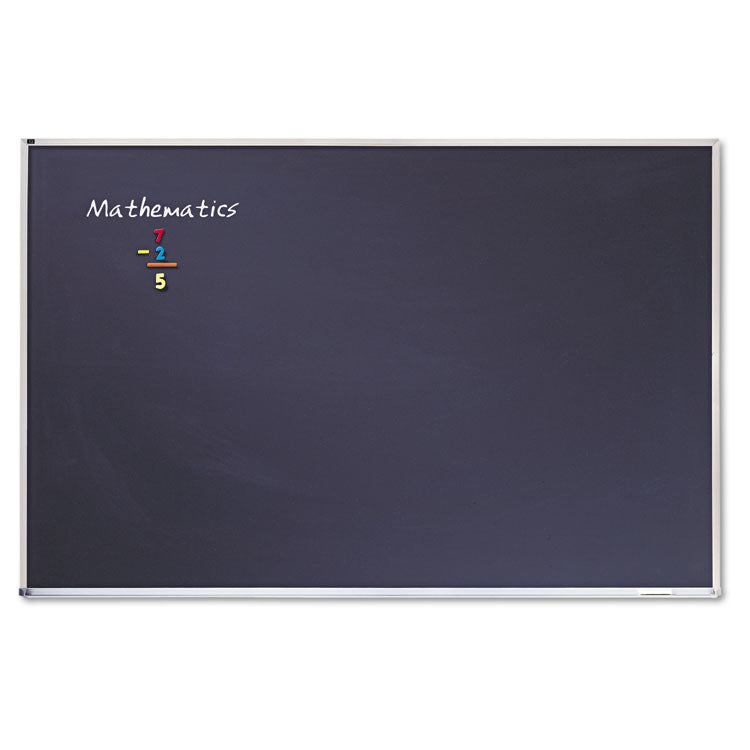 Quartet® Porcelain Magnetic Chalkboard, 72 x 48, Black Surface, Silver Aluminum Frame (QRTPCA406B) Each