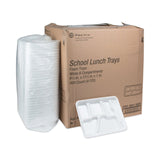 Pactiv Evergreen Foam School Trays, 6-Compartment, 8.5 x 11.5 x 1.25, White, 500/Carton (PCT0TH10601SGBX)