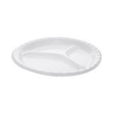 Pactiv Evergreen Placesetter Deluxe Laminated Foam Dinnerware, 3-Compartment Plate, 10.25" dia, White, 540/Carton (PCT0TK10044000Y)