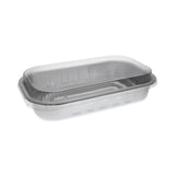 Pactiv Evergreen Aluminum Carry-Out Container with OPS Tamper-Evident Dome Lid, 72 oz, 12.25 x 7.5 x 3.13, Silver, Aluminum, 125/Carton (PCT6713WPTE) Case of 125