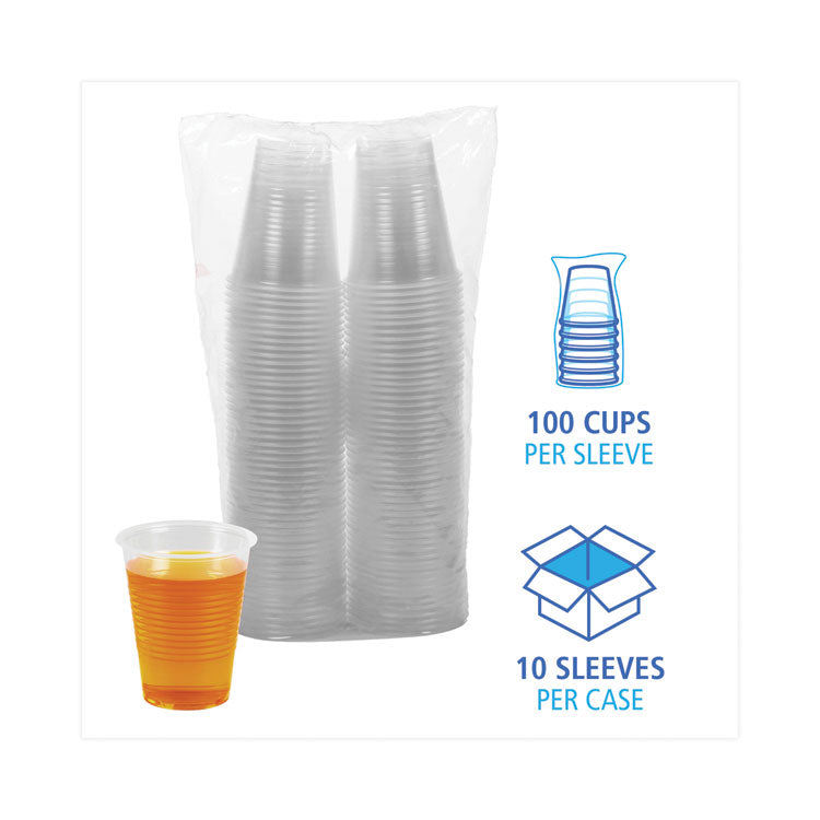 Boardwalk® Translucent Plastic Cold Cups, 10 oz, Polypropylene, 100 Cups/Sleeve, 10 Sleeves/Carton (BWKTRANSCUP10CT)