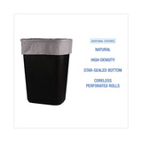 Boardwalk® High-Density Can Liners, 16 gal, 6 microns, 24" x 33", Natural, 50 Bags/Roll, 20 Rolls/Carton (BWK243306)