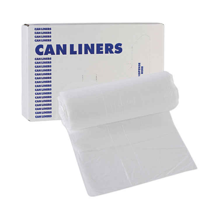 Boardwalk® High-Density Can Liners, 16 gal, 6 microns, 24" x 33", Natural, 50 Bags/Roll, 20 Rolls/Carton (BWK243306)
