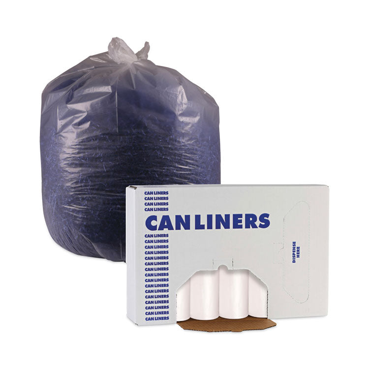 Boardwalk® High-Density Can Liners, 33 gal, 14 microns, 33" x 38", Natural, 25 Bags/Roll, 10 Rolls/Carton (BWK334016)