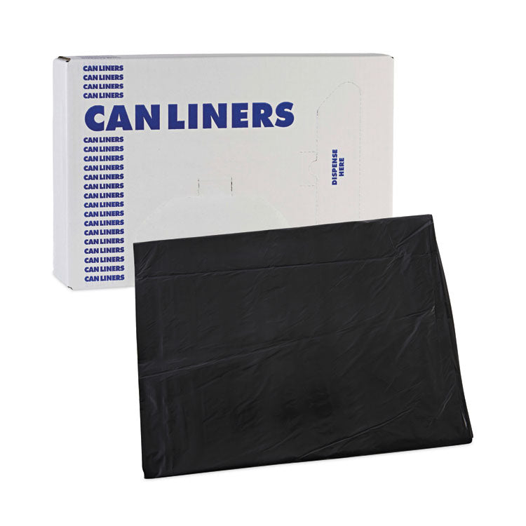 Boardwalk® Linear Low Density Industrial Can Liners, 60 gal, 0.7 mil, 38 x 58, Black, 100/Carton (BWKL3858H) Case of 100