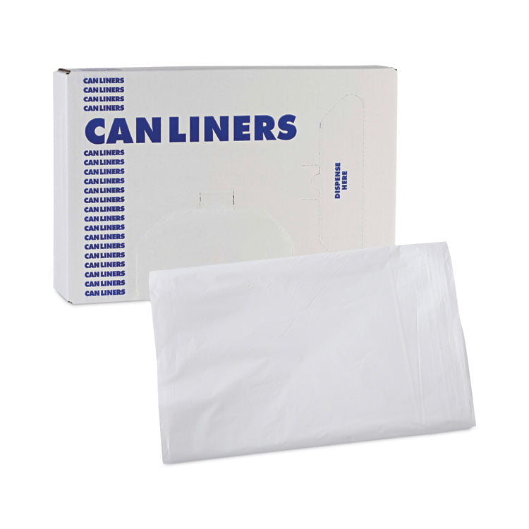 Boardwalk® Linear Low Density Industrial Can Liners, 16 gal, 0.5 mil, 24 x 32, White, 500/Carton (BWKW2432X) Case of 500