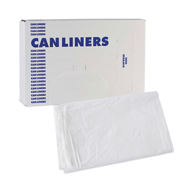 Boardwalk® Linear Low Density Industrial Can Liners, 30 gal, 0.9 mil, 30 x 36, White, 100/Carton (BWKW3036X) Case of 100