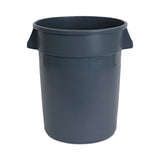 Boardwalk® Round Waste Receptacle, 32 gal, Linear-Low-Density Polyethylene, Gray (BWK32GLWRGRA)