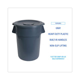 Boardwalk® Round Waste Receptacle, 32 gal, Linear-Low-Density Polyethylene, Gray (BWK32GLWRGRA)
