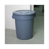 Boardwalk® Lids for 32 gal Waste Receptacle, Flat-Top, Round, Plastic, Gray (BWK32GLWRLIDG)