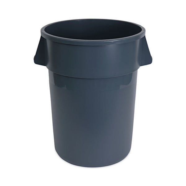 Boardwalk® Round Waste Receptacle, 44 gal, Plastic, Gray (BWK44GLWRGRA)