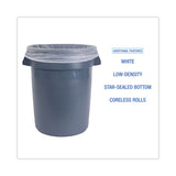 Boardwalk® Low-Density Waste Can Liners, 33 gal, 0.6 mil, 33 x 39, White, 25 Bags/Roll, 6 Rolls/Carton (BWK512) Case of 150