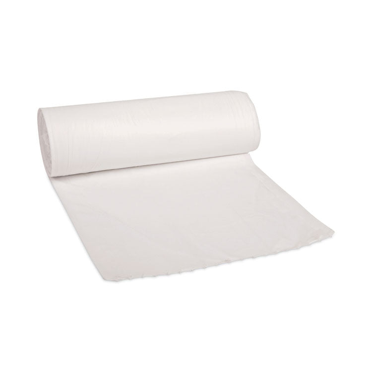 Boardwalk® Linear Low Density Can Liners, 55 gal, 0.63 mil, 38" x 58", White, 10 Bags/Roll, 10 Rolls/Carton (BWK515) Case of 100