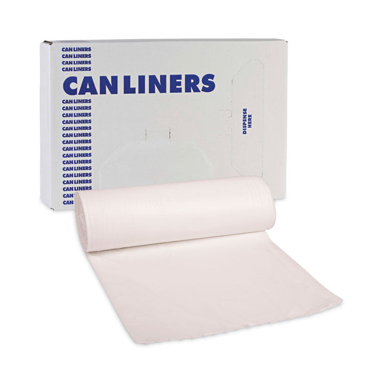 Boardwalk® Linear Low Density Can Liners, 55 gal, 0.63 mil, 38" x 58", White, 10 Bags/Roll, 10 Rolls/Carton (BWK515) Case of 100