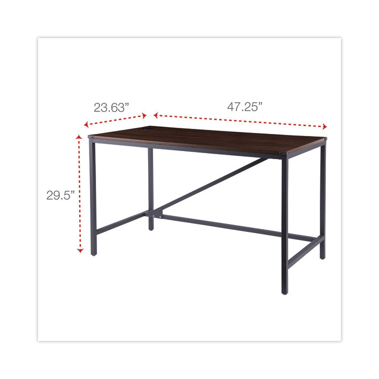 Alera® Industrial Series Table Desk, 47.25" x 23.63" x 29.5", Modern Walnut (ALELTD4824WA)