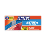 Hefty® Slider Stand and Fill Freezer Storage Bags, 1 gal, 10.56" x 11", Clear, 25 Bags/Box, 9 Boxes/Carton (RFPR88073CT) Case of 225