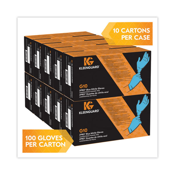 KleenGuard™ G10 2PRO Nitrile Gloves, Blue, Medium, 1,000/Carton (KCC54422CT) Case of 1000