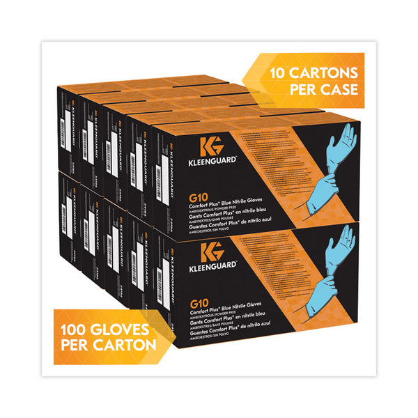 KleenGuard™ G10 Comfort Plus Blue Nitrile Gloves, Light Blue, Small, 1,000/Carton (KCC54186CT) Case of 1000