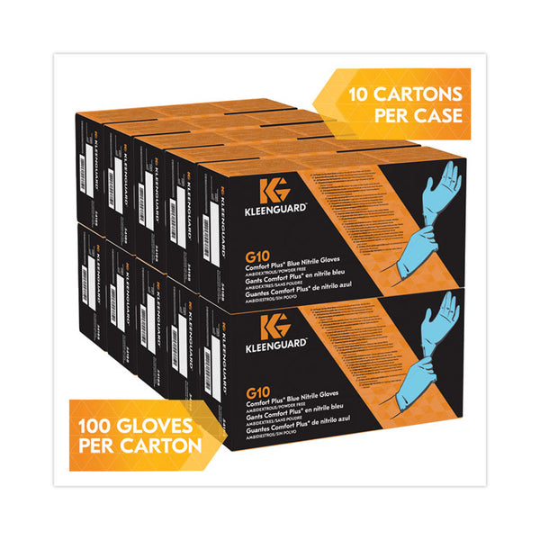 KleenGuard™ G10 Comfort Plus Blue Nitrile Gloves, Light Blue, Large, 1,000/Carton (KCC54188CT) Case of 1000