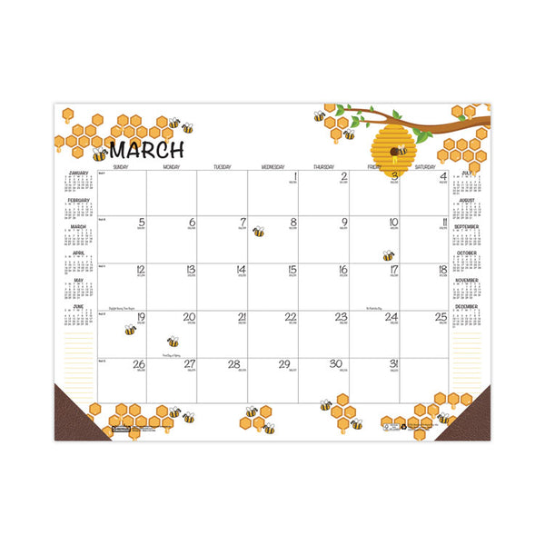 House of Doolittle™ Recycled Honeycomb Desk Pad Calendar, Honeycomb Artwork, 18.5 x 13, White/Multicolor Sheets, 12-Month (Jan to Dec): 2026 (HOD1566) Each