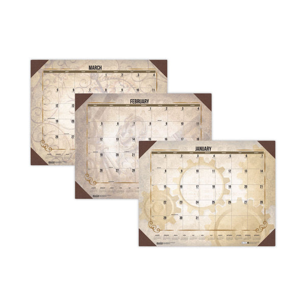 House of Doolittle™ Recycled Vintage Desk Pad Calendar, Vintage Artwork, 22 x 17, Sepia Sheets, Brown Corners, 12-Month (Jan-Dec): 2026 (HOD157) Each