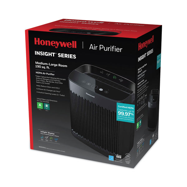 Honeywell InSight HEPA Air Purifier HPA5100B, 190 sq ft Room Capacity, Black (HWLHPA5100B) Each