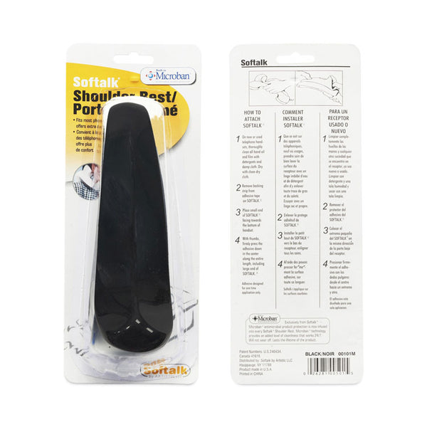 Softalk® Standard Telephone Shoulder Rest, 2.63 x 7.5 x 2.25, Black (SOF101M) Each