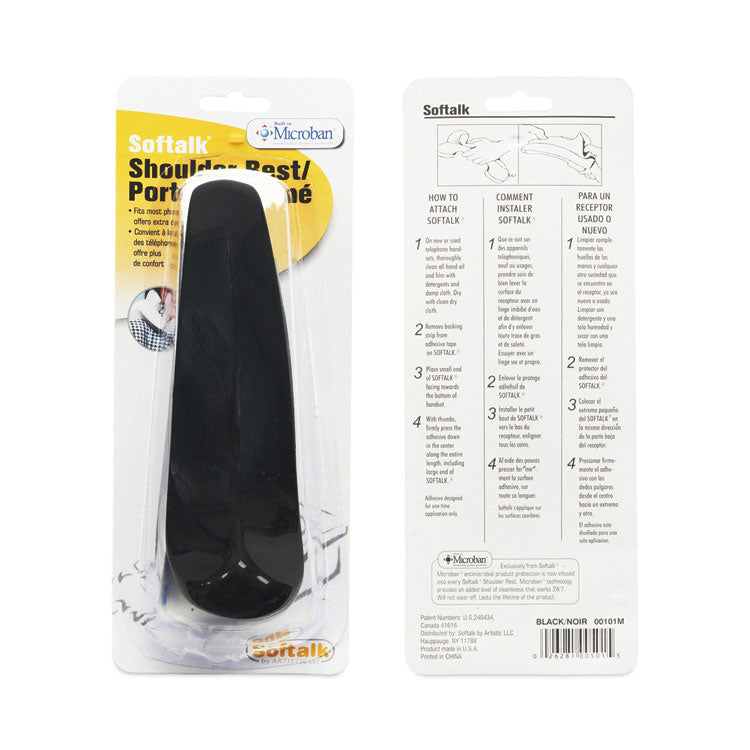 Softalk® Standard Telephone Shoulder Rest, 2.63 x 7.5 x 2.25, Black (SOF101M) Each
