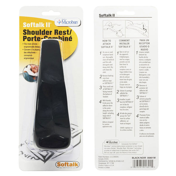 Softalk® Softalk II Telephone Shoulder Rest, 2 x 6.75 x 2.5, Black (SOF801M)