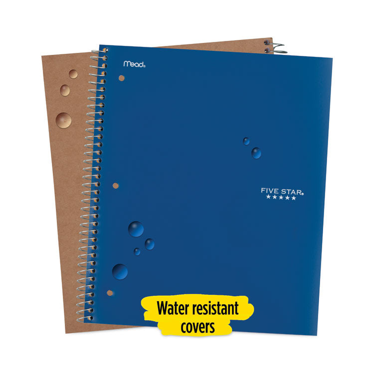 Five Star® Wirebound Notebook with Two Pockets, 1-Subject, Medium/College Rule, Randomly Assorted Cover Color, (100) 11 x 8.5 Sheets (MEA06206)